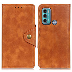 Coque Portefeuille Livre Cuir Etui Clapet N03P pour Motorola Moto G60 Marron