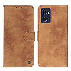 Coque Portefeuille Livre Cuir Etui Clapet N03P pour OnePlus Nord CE 2 5G Marron