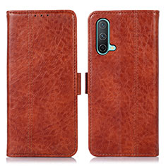 Coque Portefeuille Livre Cuir Etui Clapet N03P pour OnePlus Nord CE 5G Marron