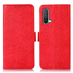 Coque Portefeuille Livre Cuir Etui Clapet N03P pour OnePlus Nord CE 5G Rouge