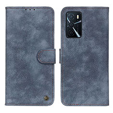 Coque Portefeuille Livre Cuir Etui Clapet N03P pour Oppo A16 Bleu