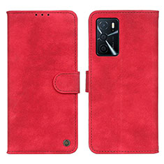 Coque Portefeuille Livre Cuir Etui Clapet N03P pour Oppo A16 Rouge