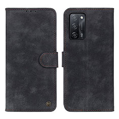 Coque Portefeuille Livre Cuir Etui Clapet N03P pour Oppo A53s 5G Noir