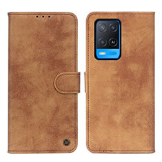 Coque Portefeuille Livre Cuir Etui Clapet N03P pour Oppo A54 4G Marron