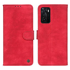 Coque Portefeuille Livre Cuir Etui Clapet N03P pour Oppo A55S 5G Rouge