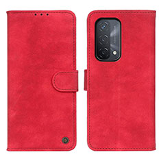 Coque Portefeuille Livre Cuir Etui Clapet N03P pour Oppo A93 5G Rouge