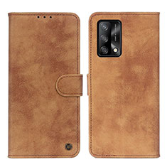 Coque Portefeuille Livre Cuir Etui Clapet N03P pour Oppo F19s Marron