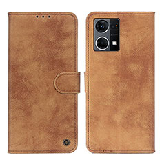 Coque Portefeuille Livre Cuir Etui Clapet N03P pour Oppo F21 Pro 4G Marron