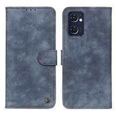 Coque Portefeuille Livre Cuir Etui Clapet N03P pour Oppo Find X5 Lite 5G Bleu