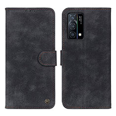 Coque Portefeuille Livre Cuir Etui Clapet N03P pour Oppo K9 5G Noir