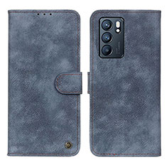 Coque Portefeuille Livre Cuir Etui Clapet N03P pour Oppo Reno6 5G Bleu