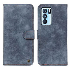 Coque Portefeuille Livre Cuir Etui Clapet N03P pour Oppo Reno6 Pro 5G India Bleu