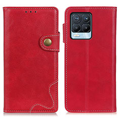 Coque Portefeuille Livre Cuir Etui Clapet N03P pour Realme 8 Pro Rouge