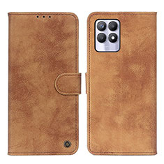 Coque Portefeuille Livre Cuir Etui Clapet N03P pour Realme 8i Marron