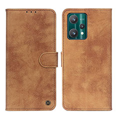 Coque Portefeuille Livre Cuir Etui Clapet N03P pour Realme 9 5G Marron