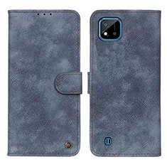 Coque Portefeuille Livre Cuir Etui Clapet N03P pour Realme C20 Bleu