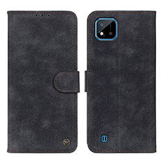 Coque Portefeuille Livre Cuir Etui Clapet N03P pour Realme C20 Noir