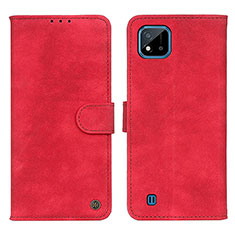 Coque Portefeuille Livre Cuir Etui Clapet N03P pour Realme C20A Rouge