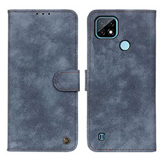 Coque Portefeuille Livre Cuir Etui Clapet N03P pour Realme C21 Bleu