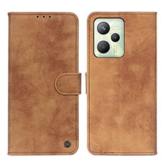 Coque Portefeuille Livre Cuir Etui Clapet N03P pour Realme Narzo 50A Prime Marron