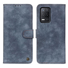 Coque Portefeuille Livre Cuir Etui Clapet N03P pour Realme Q3 5G Bleu