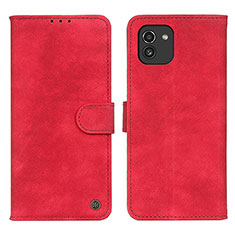 Coque Portefeuille Livre Cuir Etui Clapet N03P pour Samsung Galaxy A03 Rouge