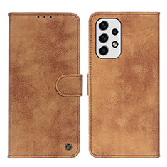 Coque Portefeuille Livre Cuir Etui Clapet N03P pour Samsung Galaxy A23 4G Marron