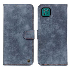 Coque Portefeuille Livre Cuir Etui Clapet N03P pour Samsung Galaxy F42 5G Bleu