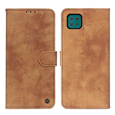 Coque Portefeuille Livre Cuir Etui Clapet N03P pour Samsung Galaxy F42 5G Marron