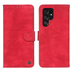 Coque Portefeuille Livre Cuir Etui Clapet N03P pour Samsung Galaxy S21 Ultra 5G Rouge