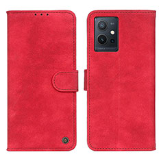 Coque Portefeuille Livre Cuir Etui Clapet N03P pour Vivo Y30 5G Rouge