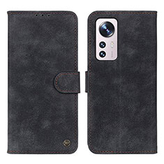 Coque Portefeuille Livre Cuir Etui Clapet N03P pour Xiaomi Mi 12 5G Noir