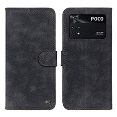 Coque Portefeuille Livre Cuir Etui Clapet N03P pour Xiaomi Poco M4 Pro 4G Noir