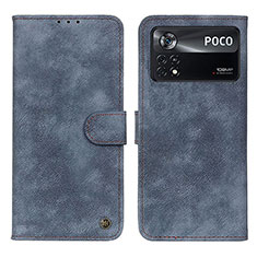 Coque Portefeuille Livre Cuir Etui Clapet N03P pour Xiaomi Poco X4 Pro 5G Bleu