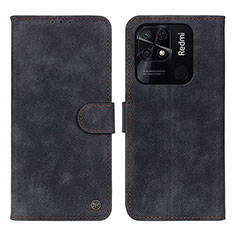 Coque Portefeuille Livre Cuir Etui Clapet N03P pour Xiaomi Redmi 10 India Noir