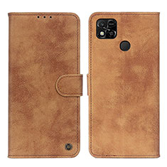 Coque Portefeuille Livre Cuir Etui Clapet N03P pour Xiaomi Redmi 10A 4G Marron