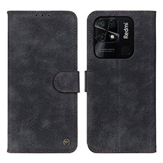 Coque Portefeuille Livre Cuir Etui Clapet N03P pour Xiaomi Redmi 10C 4G Noir