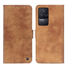 Coque Portefeuille Livre Cuir Etui Clapet N03P pour Xiaomi Redmi K50 5G Marron