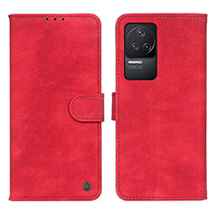 Coque Portefeuille Livre Cuir Etui Clapet N03P pour Xiaomi Redmi K50 5G Rouge