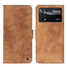 Coque Portefeuille Livre Cuir Etui Clapet N03P pour Xiaomi Redmi Note 11E Pro 5G Marron