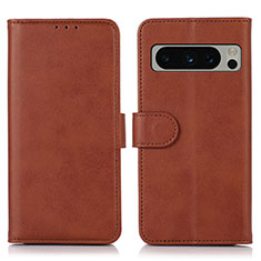 Coque Portefeuille Livre Cuir Etui Clapet N04P pour Google Pixel 8 Pro 5G Marron