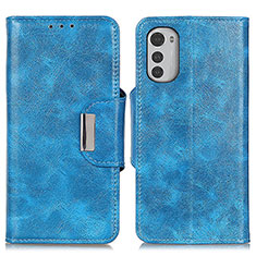 Coque Portefeuille Livre Cuir Etui Clapet N04P pour Motorola Moto E32 Bleu Ciel