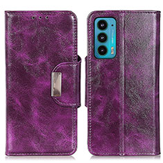 Coque Portefeuille Livre Cuir Etui Clapet N04P pour Motorola Moto Edge 20 5G Violet