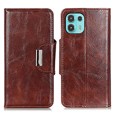 Coque Portefeuille Livre Cuir Etui Clapet N04P pour Motorola Moto Edge 20 Lite 5G Marron