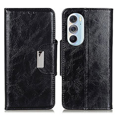 Coque Portefeuille Livre Cuir Etui Clapet N04P pour Motorola Moto Edge 30 Pro 5G Noir