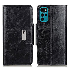 Coque Portefeuille Livre Cuir Etui Clapet N04P pour Motorola Moto G22 Noir