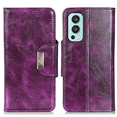 Coque Portefeuille Livre Cuir Etui Clapet N04P pour OnePlus Nord 2 5G Violet