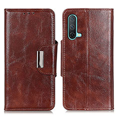 Coque Portefeuille Livre Cuir Etui Clapet N04P pour OnePlus Nord CE 5G Marron