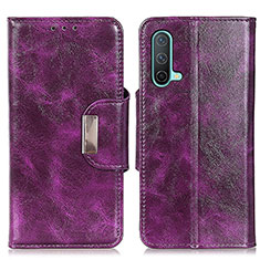 Coque Portefeuille Livre Cuir Etui Clapet N04P pour OnePlus Nord CE 5G Violet