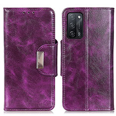 Coque Portefeuille Livre Cuir Etui Clapet N04P pour Oppo A53s 5G Violet